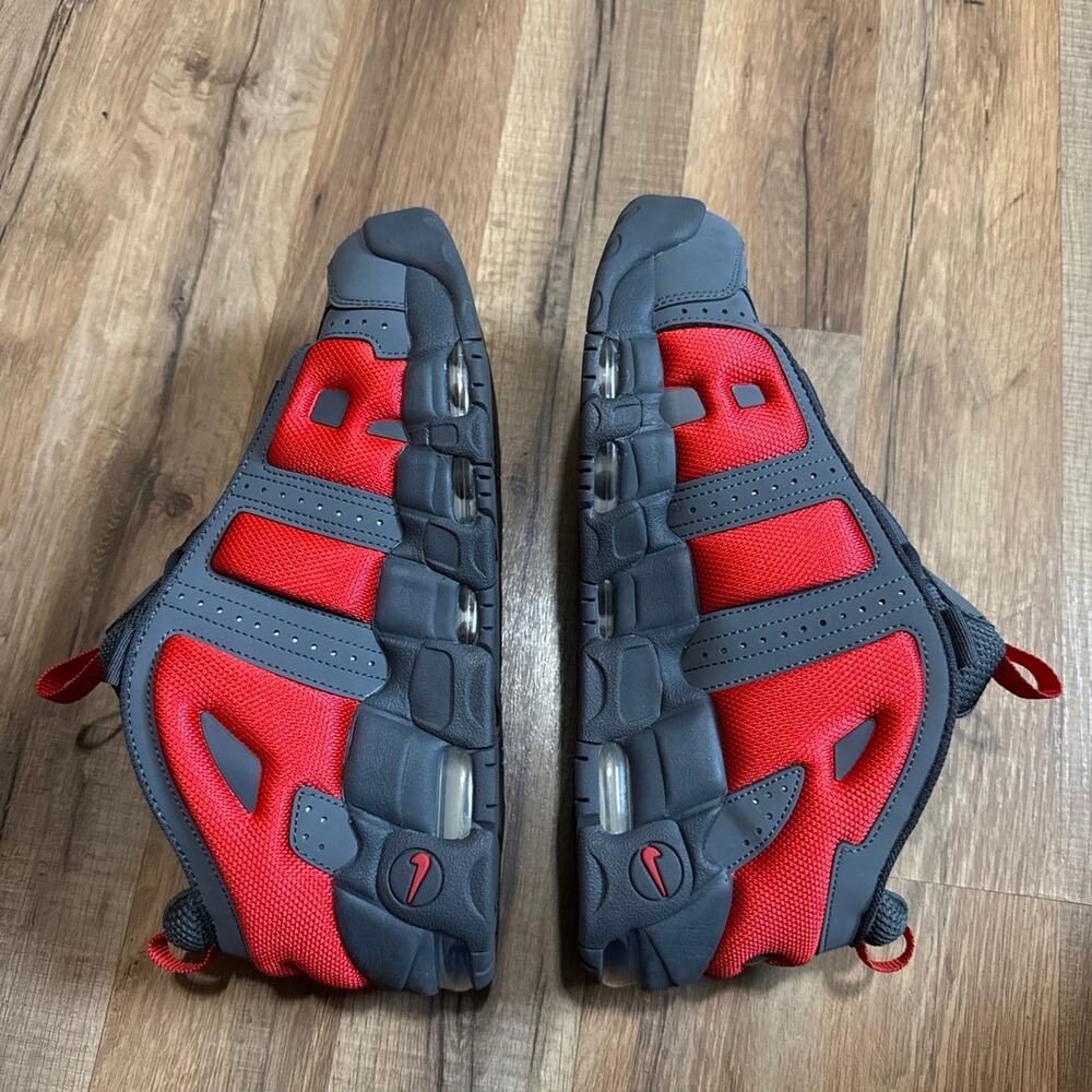 Nike Air More Uptempo Low Dark Grey Light Crimson - Picture 5 of 9